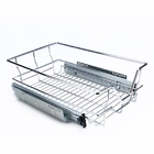 Storage Loadable Kitchen Pull Out Basket Chrome Plated H140mm
